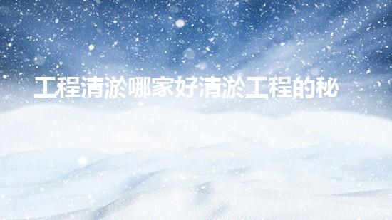 工程清淤哪家好清淤工程的秘密：如何高效處理水體污染征詢題？